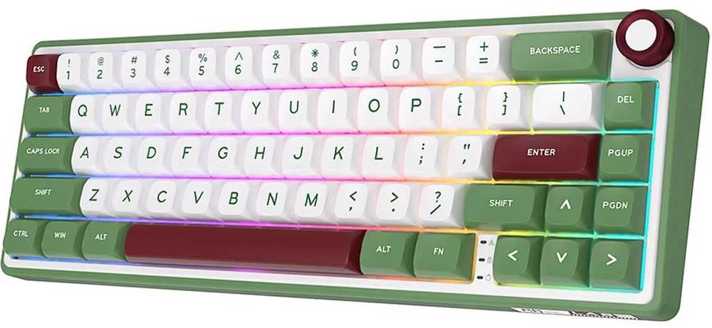 Royal Kludge R65 RGB Žalias sand laidinė mechaninė klaviatūra | 60%, Chartreuse switches, US