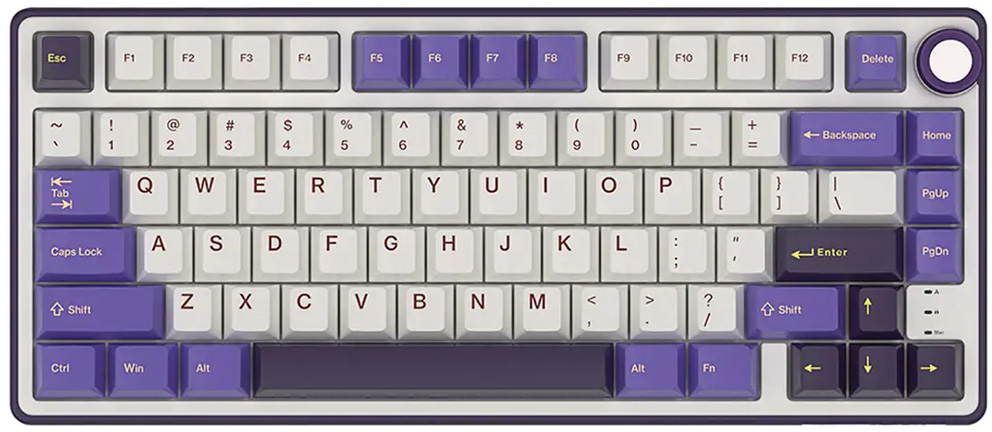 Royal Kludge RK R75 RGB Blackberry laidinė klaviatūra | 75%, Hot-swap, Brown switches, US