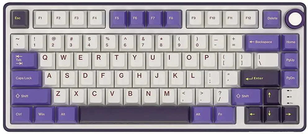 Royal Kludge RK R75 RGB Blackberry laidinė klaviatūra | 75%, Hot-swap, Sidabrinis switches, US