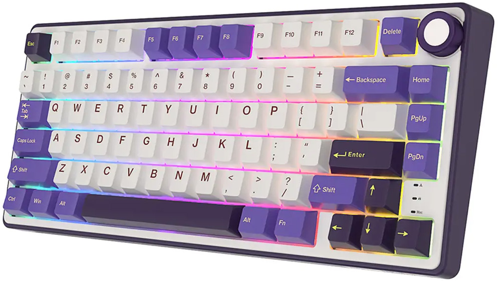 Royal Kludge RK R75 RGB Blackberry laidinė klaviatūra | 75%, Hot-swap, Brown switches, US