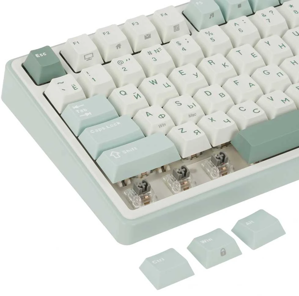 Klaviatūra ROYAL KLUDGE R75 Sky Cyan, K Sidabrinis Switch, RU