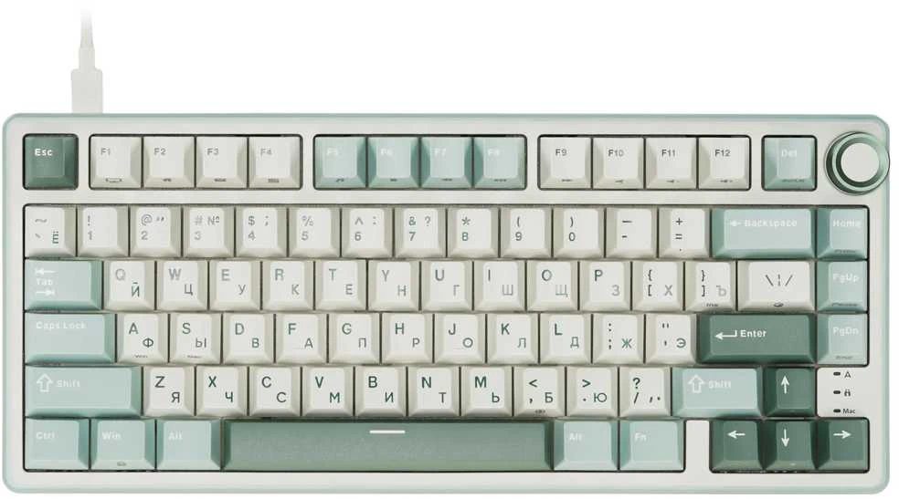 Klaviatūra ROYAL KLUDGE R75 Sky Cyan, K Sidabrinis Switch, RU