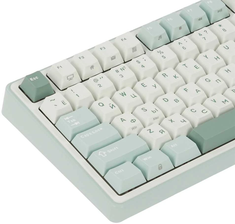 Klaviatūra ROYAL KLUDGE R75 Sky Cyan, K Sidabrinis Switch, RU