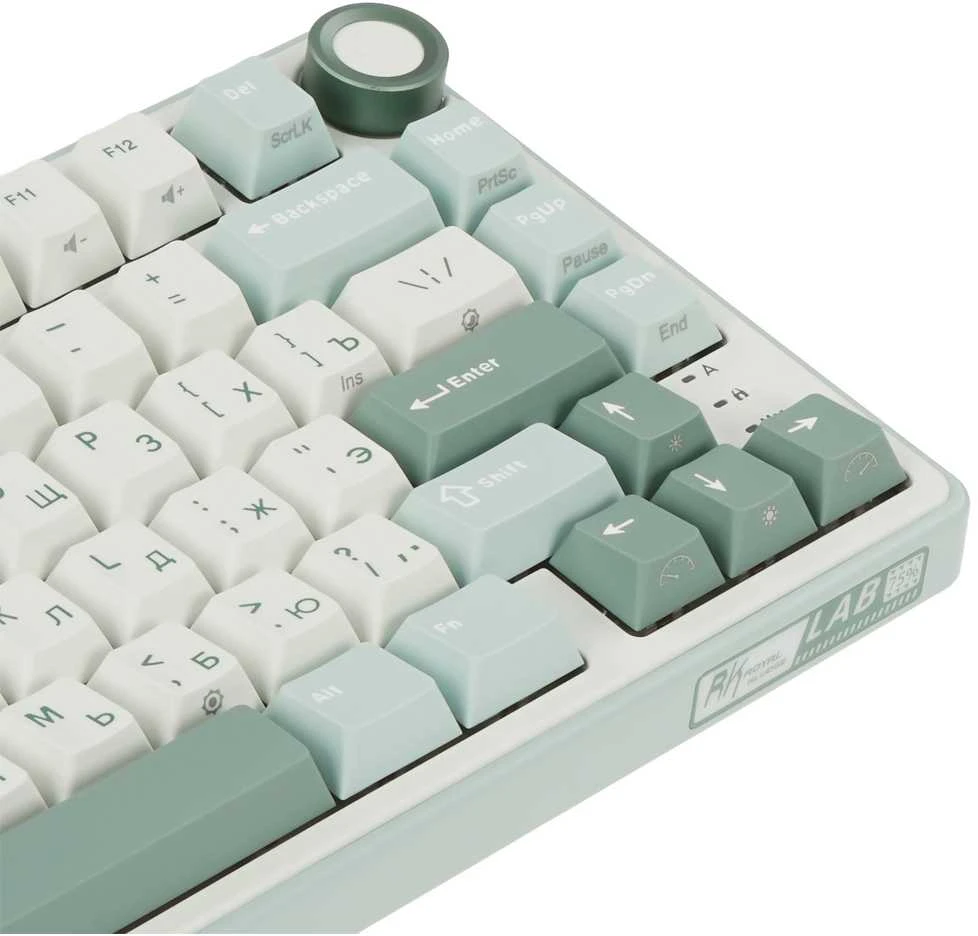 Klaviatūra ROYAL KLUDGE R75 Sky Cyan, K Sidabrinis Switch, RU