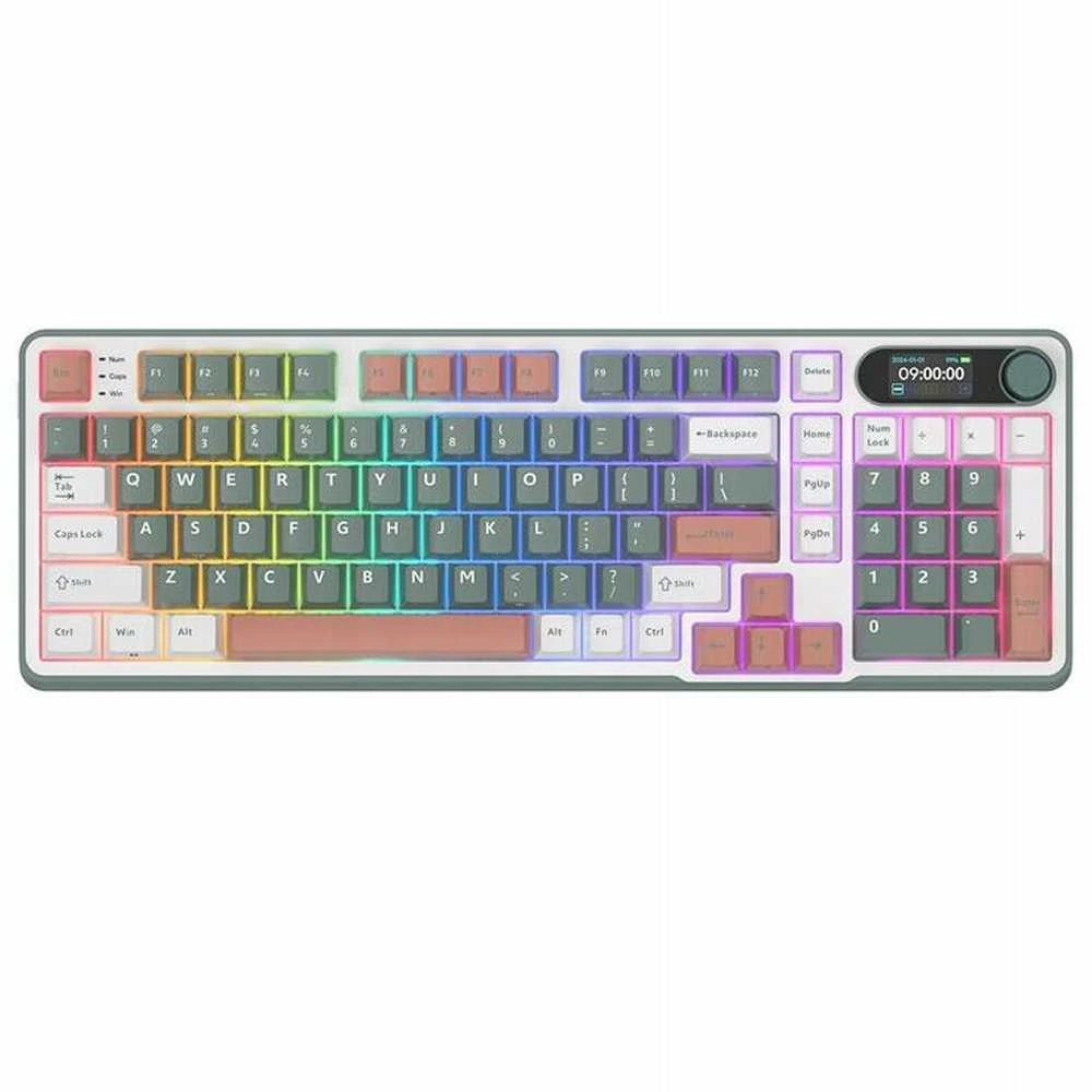 Royal Kludge RK-S98 Camping belaidė klaviatūra | 96%, Hot-swap, Chartreuse switches, US
