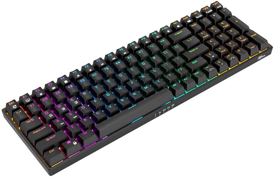 Royal Kludge RK100 juoda belaidė klaviatūra | 96%, Hot-swap, Brown Switches, US