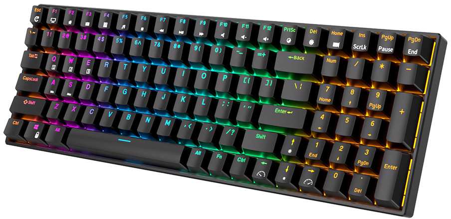 Royal Kludge RK100 juoda belaidė klaviatūra | 96%, Hot-swap, Brown Switches, US