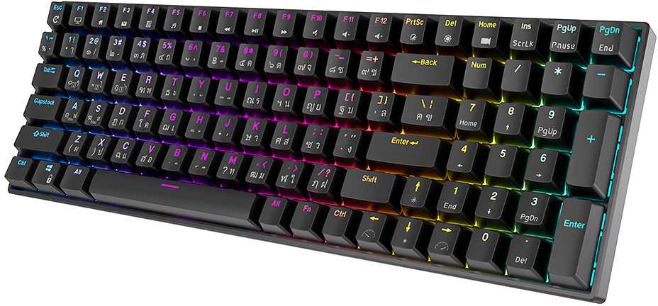 Royal Kludge RK100 juoda belaidė klaviatūra | 96%, Hot-swap, Brown Switches, US