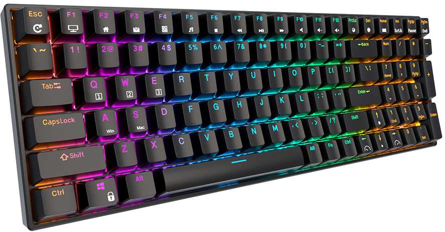 Royal Kludge RK100 juoda belaidė klaviatūra | 96%, Hot-swap, Brown Switches, US