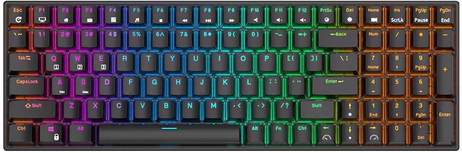 Royal Kludge RK100 juoda belaidė klaviatūra | 96%, Hot-swap, Brown Switches, US
