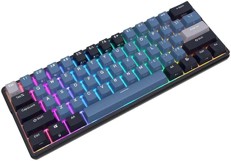 Royal Kludge RK61 Plus RGB Indigo belaidė klaviatūra | 60%, Hot-swap, Brown switches, US