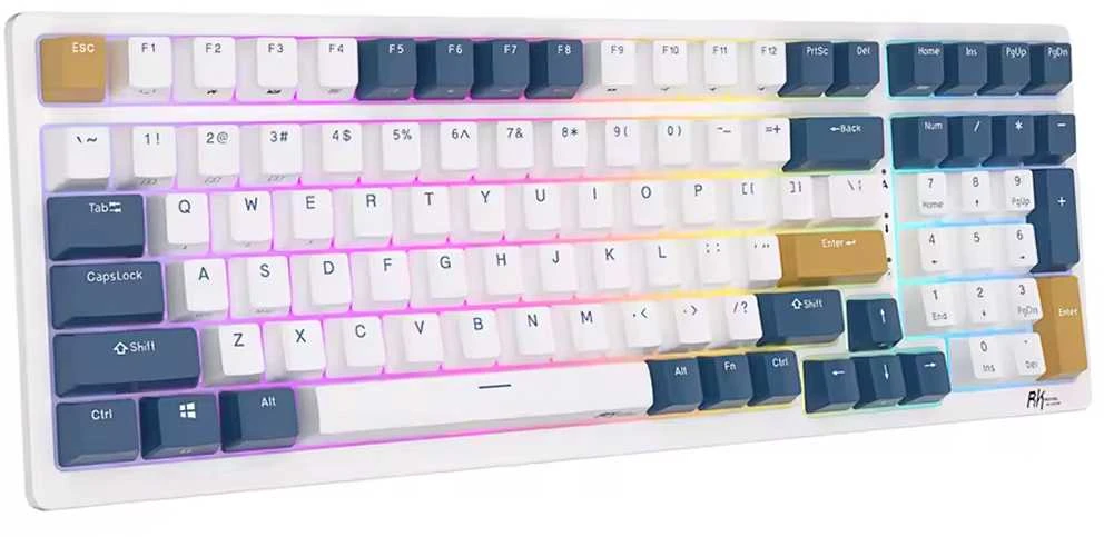 Royal Kludge RK98 RGB Klein Mėlyna belaidė klaviatūra | 98%, Hot-swap, Mėlyna switches, US