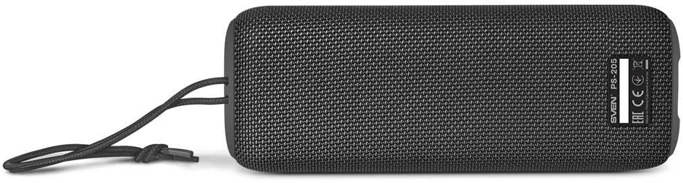Speaker SVEN PS-205, juodas (12W, Atsparus vandeniui (IPx6), TWS, Bluetooth, FM, USB, Micro SD, 1500mA*h); SV-019761