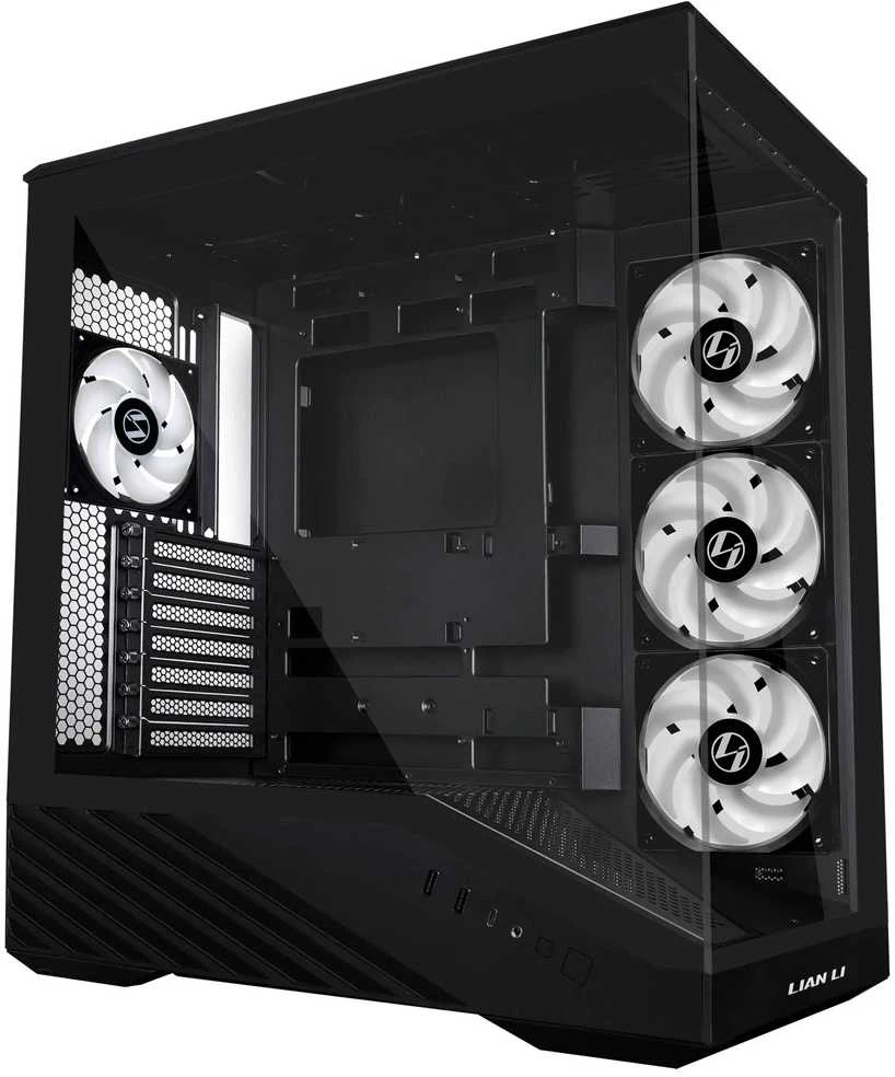 Lian Li Vector V100 PC-kompiuterio korpusas, Midi-Tower, ATX, RGB, Tempered Glass – juodos spalvos