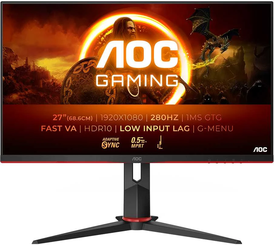 Monitorius AOC 27G2ZN3/BK, 27", 1920x1080, Fast VA, 280 Hz, 0.5 ms, 300 cd/m²