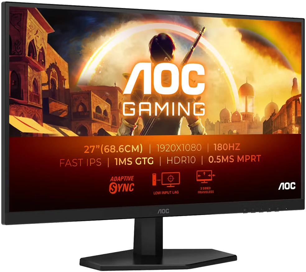 Žaidimų monitorius AOC 27G42E, 27" Full HD (1920x1080), 180Hz, 1ms, FreeSync Premium, G-Sync Compatible, HDR10
