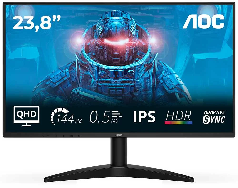 Monitorius AOC | Q24B36X | 24 " | IPS | QHD | 16:9 | 144 Hz | 4 ms | 2560 x 1440 pikselių | 300 cd/m² | HDMI jungtys quantity 1 | Juodas