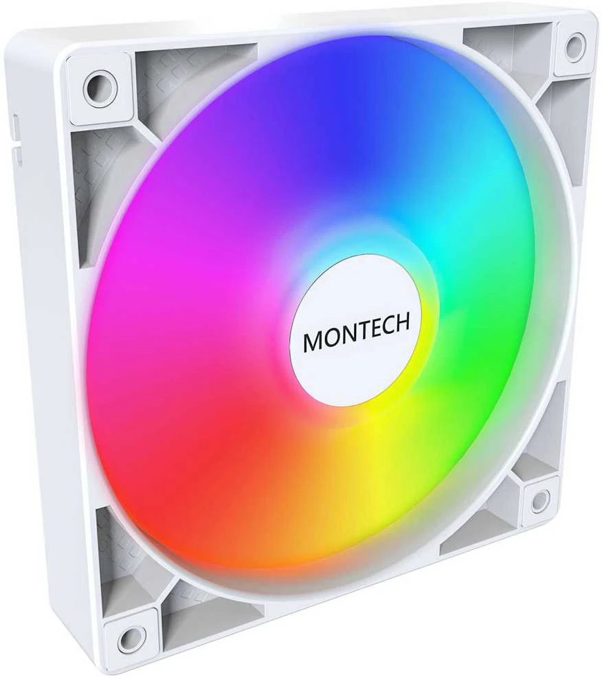 Montech GF120 PWM ARGB korpuso ventiliatorius, 3er Pack – 120mm, baltos spalvos