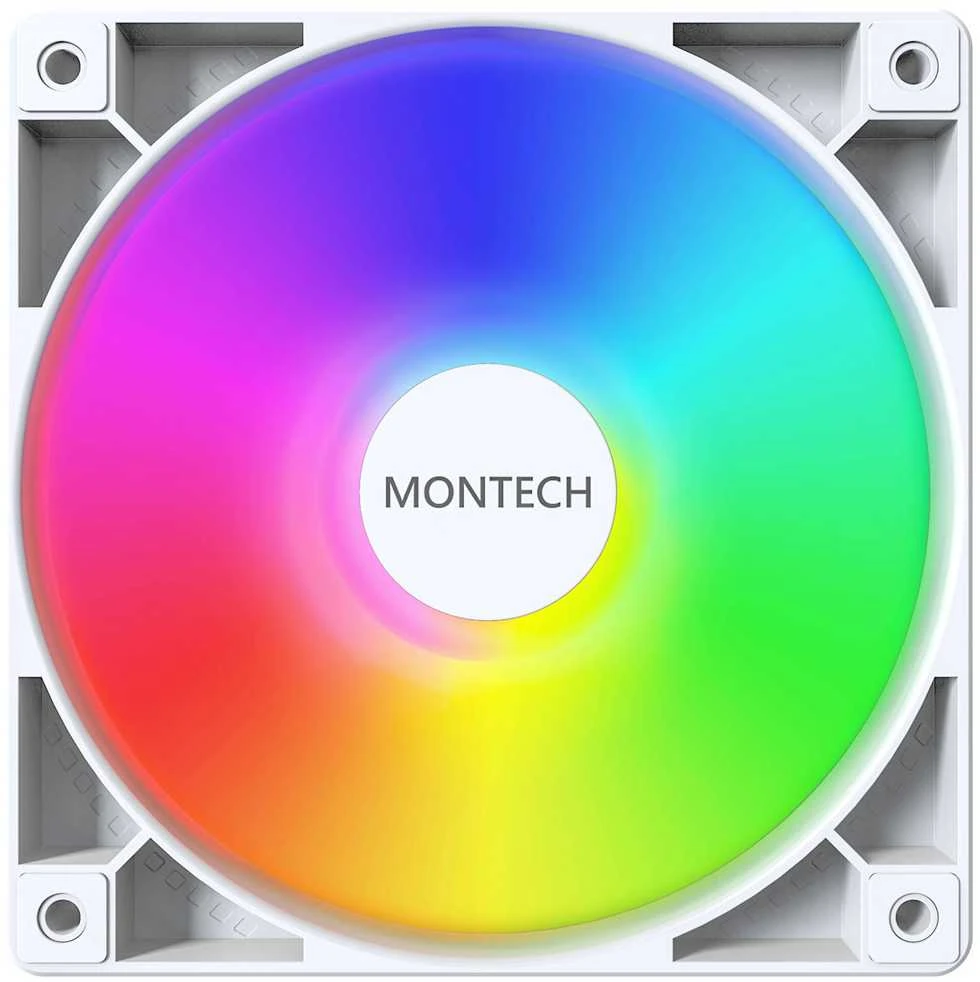 Montech GF120 PWM ARGB korpuso ventiliatorius, 3er Pack – 120mm, baltos spalvos