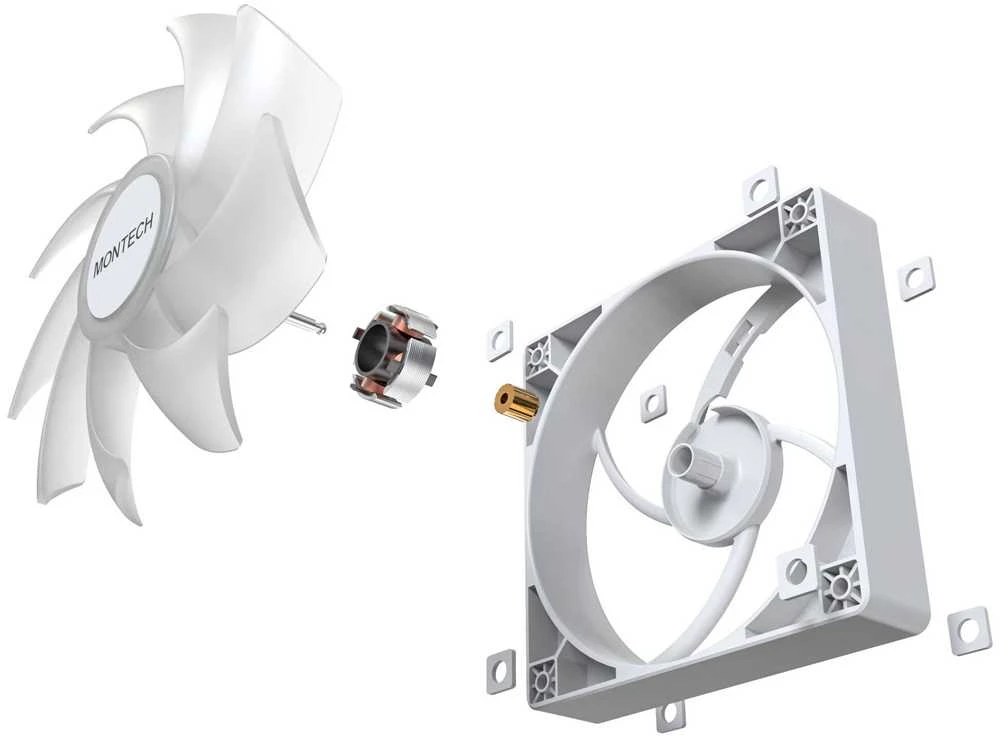 Montech GF120 PWM ARGB korpuso ventiliatorius, 3er Pack – 120mm, baltos spalvos