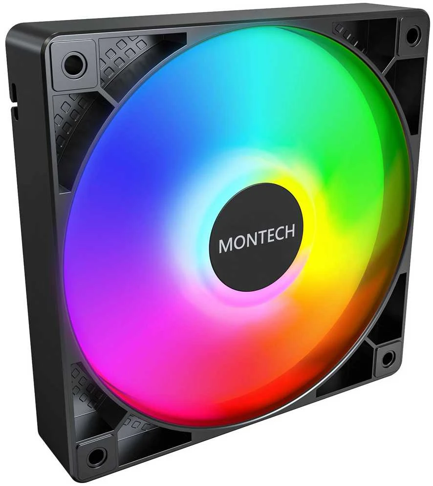 Montech GF120 PWM ARGB korpuso ventiliatorius, 3er Pack – 120mm, juodos spalvos