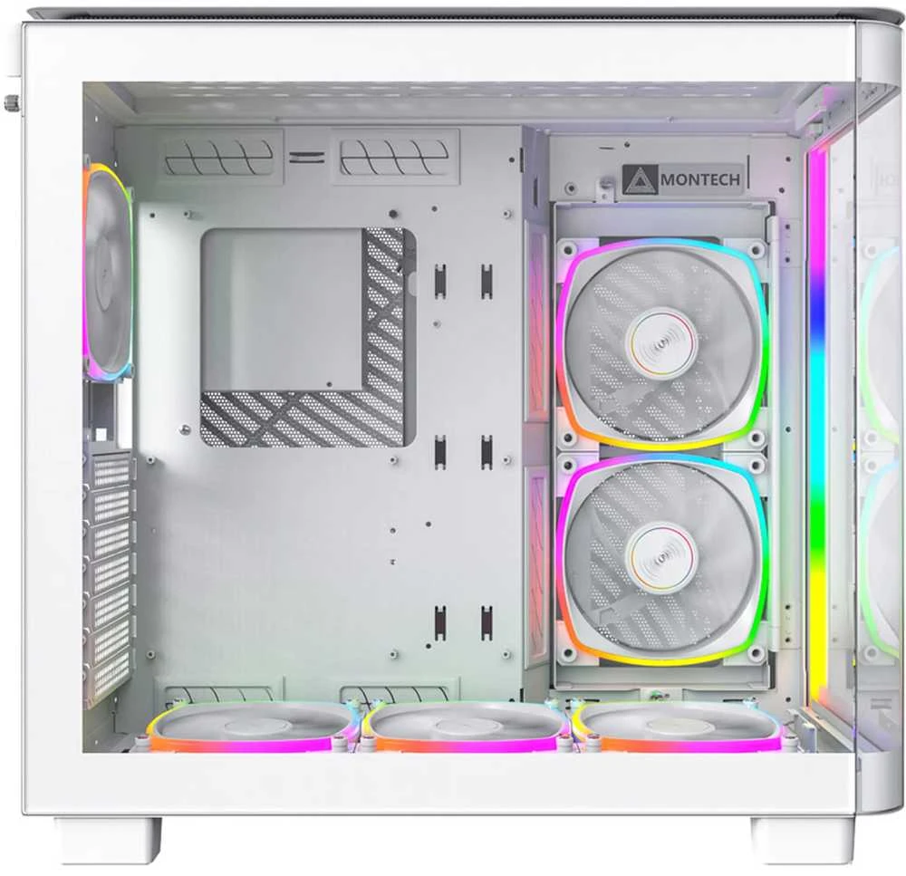 „Montech KING 95 PRO Midi-Tower“, grūdinto stiklo, ARGB – baltos spalvos
