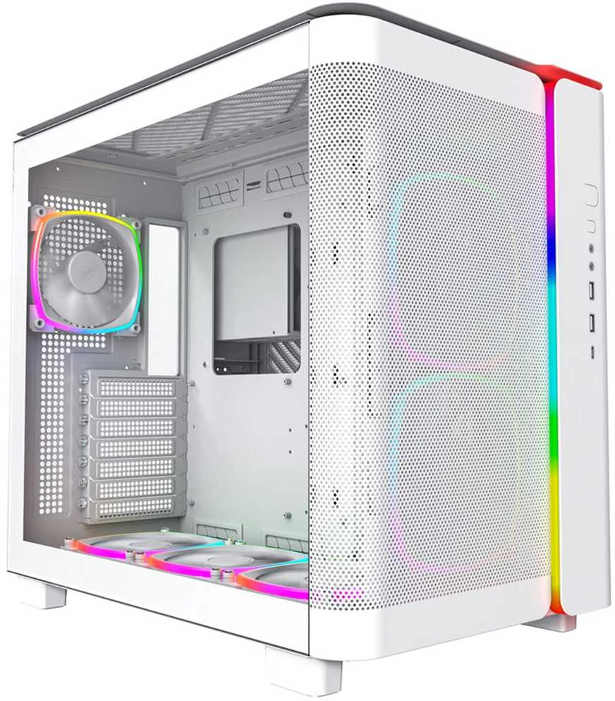 „Montech KING 95 PRO Midi-Tower“, grūdinto stiklo, ARGB – baltos spalvos