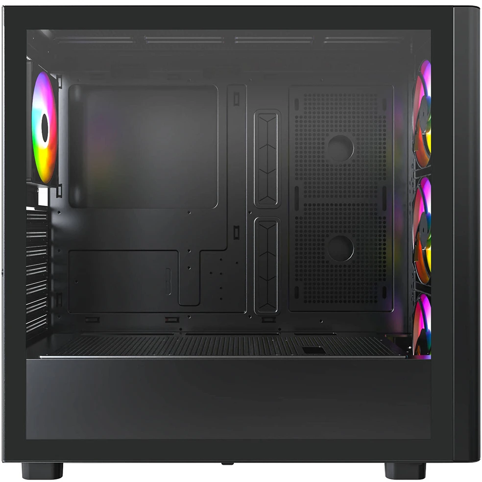 Montech XR Wood PC-kompiuterio korpusas, Midi-Tower, ATX, ARGB, Tempered Glass – juodos spalvos