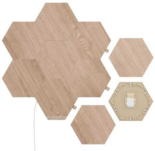 Sieninis šviestuvas Nanoleaf | Elementų medžio išvaizdos šešiakampių išplėtimo paketas (3 panelės) | Šaunus Baltas + Šiltas Baltas