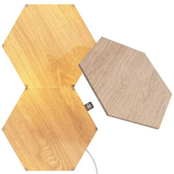 Sieninis šviestuvas Nanoleaf | Elementų medžio išvaizdos šešiakampių išplėtimo paketas (3 panelės) | Šaunus Baltas + Šiltas Baltas