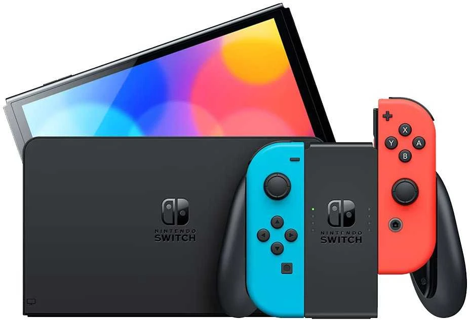 Nintendo Switch OLED konsolė (su Neon Raudona ir Neon Mėlyna Joy