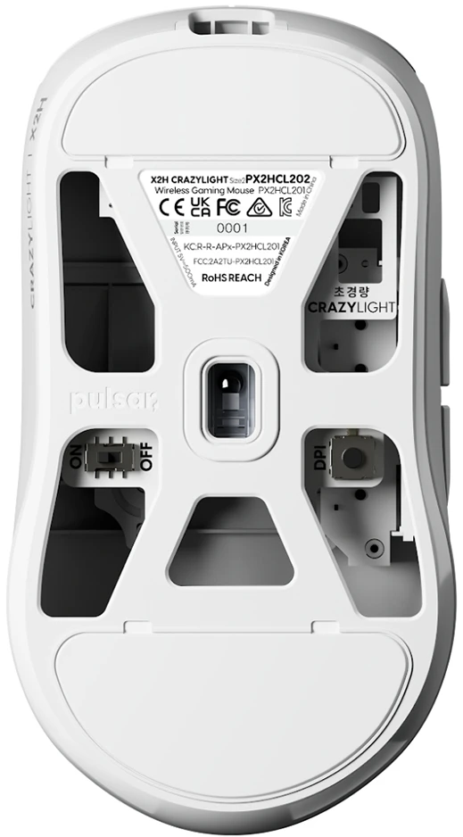 Pelė Pulsar X2H CRAZYLIGHT Medium Wireless, Baltas