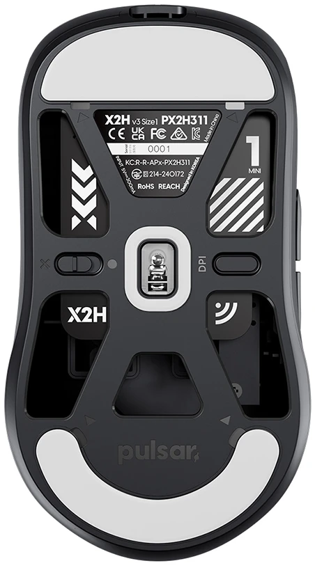 Pelė Pulsar X2H V3 Mini Wireless, Juodas