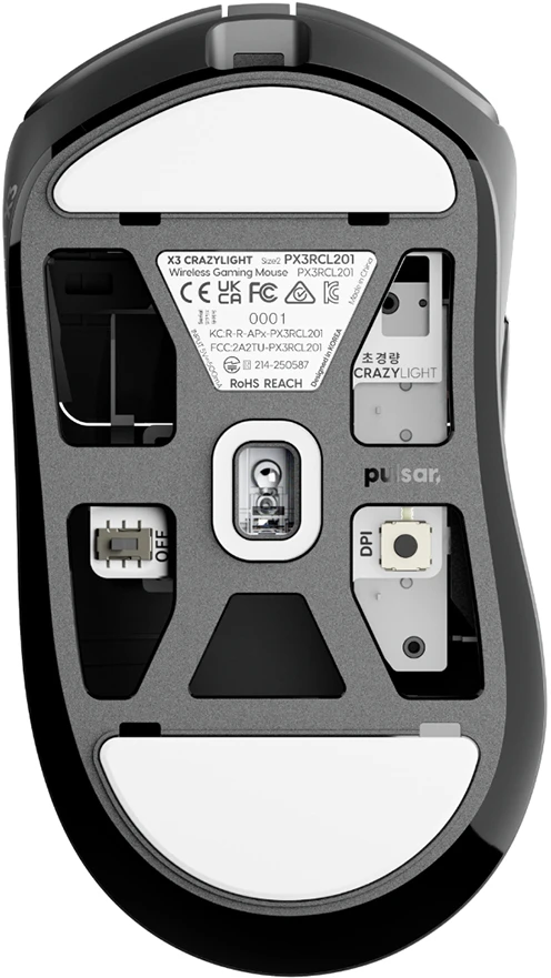 Pelė Pulsar X3 CRAZYLIGHT Medium Wireless, Jet Juodas