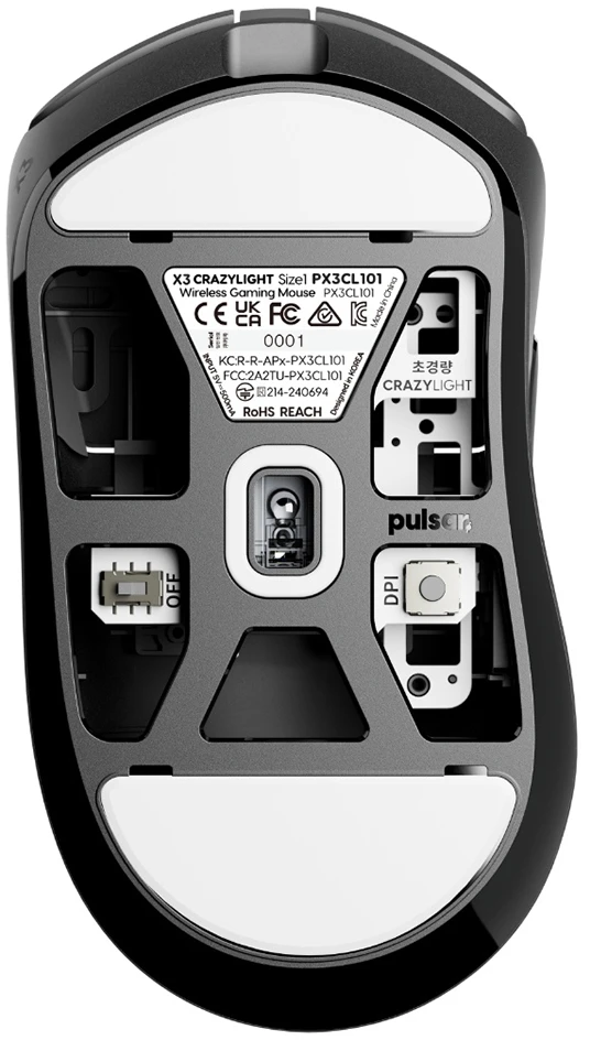 Pelė Pulsar X3 CRAZYLIGHT Mini Wireless, Jet Juodas