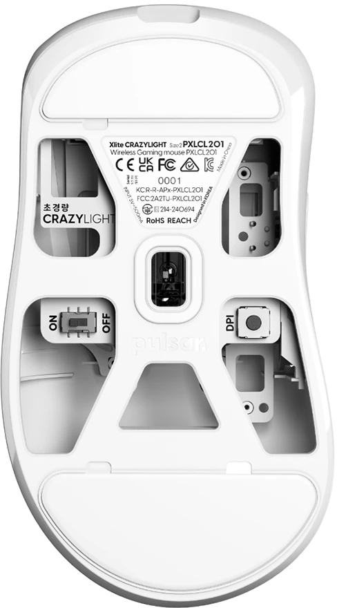 Pelė Pulsar Xlite CRAZYLIGHT Medium Wireless, Baltas