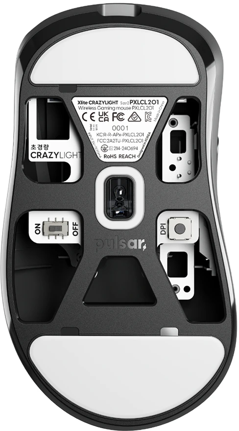 Pelė Pulsar Xlite CRAZYLIGHT Medium Wireless, Jet Juodas