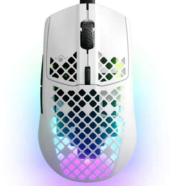 Žaidimų pelė SteelSeries Aerox 3 Snow 2022, Baltos spalvos