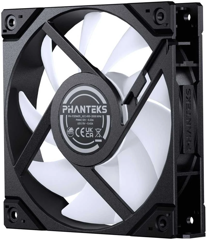 PHANTEKS M25 Gen2 PWM D-RGB korpuso ventiliatorius 3er-Pack – Reverse Blade, 140mm, juodos spalvos