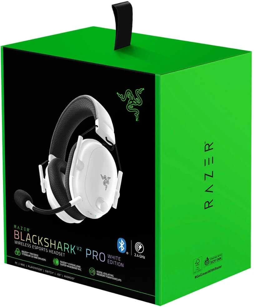 Esports THX Spatial Audio Belaidės Žaidimų Ausinės Razer BlackShark V2 Pro, Baltos