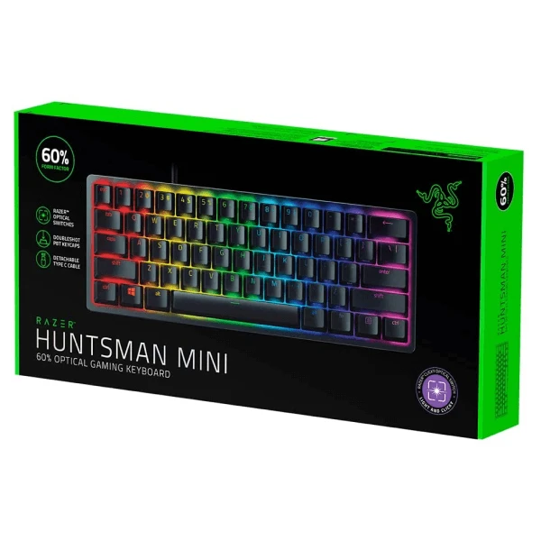 60% Mechaninė Žaidimų klaviatūra Razer Huntsman Mini, Purple Switch, US išdėstymas