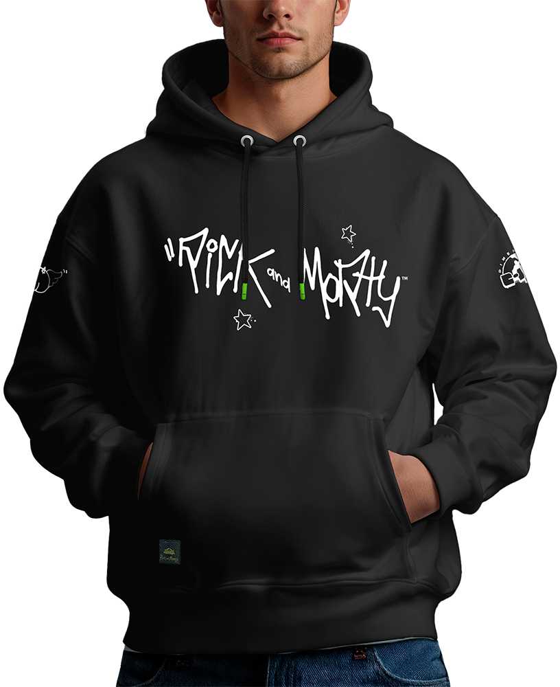 Rick and Morty Hoodie With Logo, Juodas, L