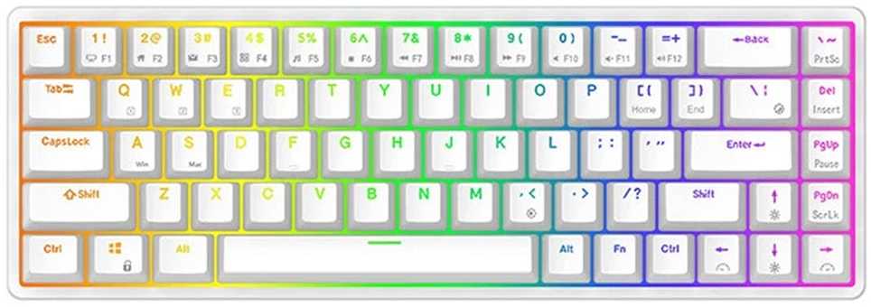 Klaviatūra ROYAL KLUDGE G68 Baltas, Raudona Switch, US