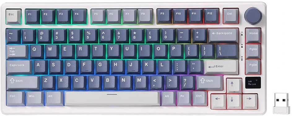 Klaviatūra Royal Kludge RK M75 (Taro Milk) - RK rusvai gelsvas Switches