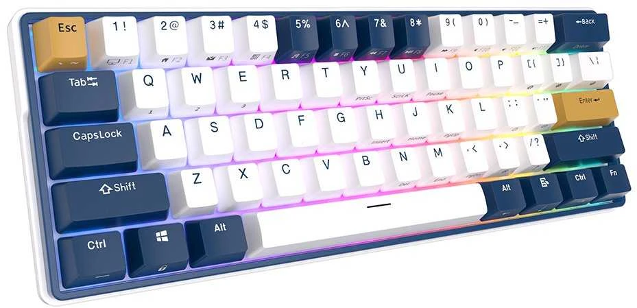 Royal Kludge RK61 Plus RGB Klein Mėlyna belaidė klaviatūra | 60%, Hot-swap, SkyCyan switches, US