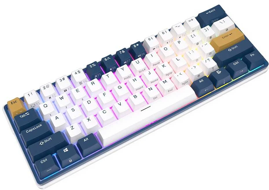 Royal Kludge RK61 Plus RGB Klein Mėlyna belaidė klaviatūra | 60%, Hot-swap, SkyCyan switches, US