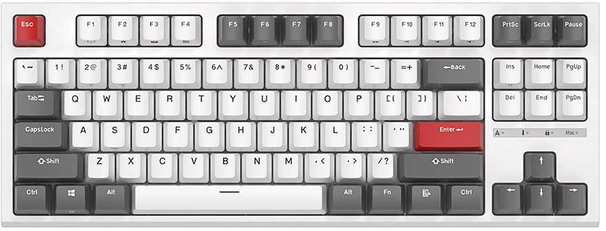 Žaidimų Klaviatūra Royal Kludge RK R87 TKL - US išdėstymas - Raudona Switches - baltos spalvos