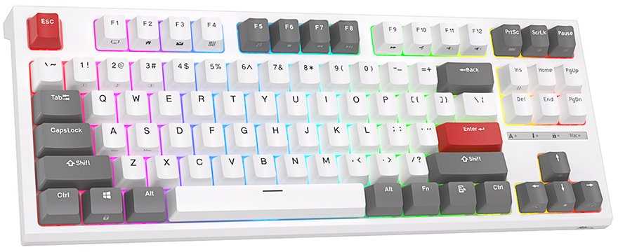 Žaidimų Klaviatūra Royal Kludge RK R87 TKL - US išdėstymas - Raudona Switches - baltos spalvos