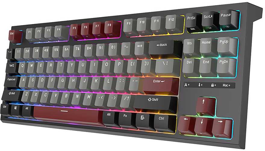 Žaidimų Klaviatūra Royal Kludge RK R87 TKL - US išdėstymas - Raudona Switches - juodos spalvos