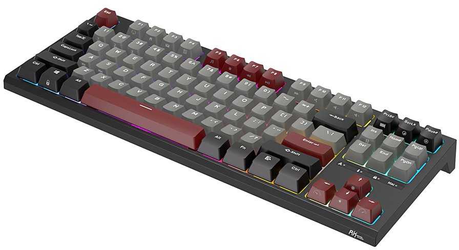 Žaidimų Klaviatūra Royal Kludge RK R87 TKL - US išdėstymas - Raudona Switches - juodos spalvos